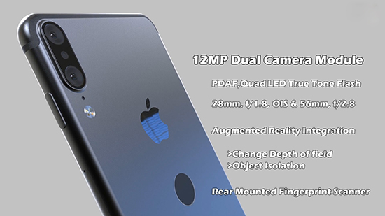 蘋果要做相機？iPhone 8將采用全新雙攝系統(tǒng)+內置AR技術